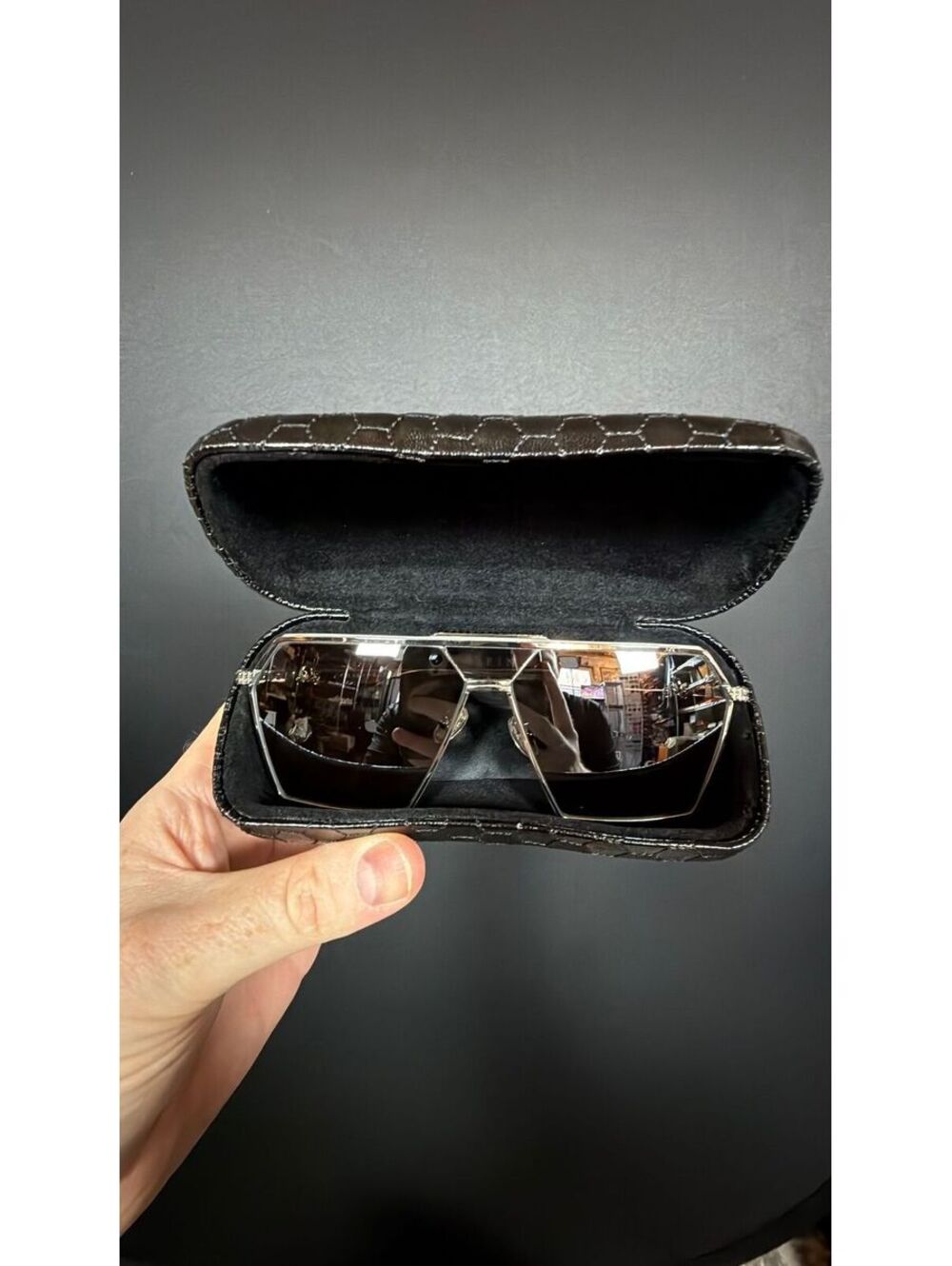 Philipp Plein SPP076V Geometric Titanium Sunglasses